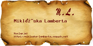 Miklóska Lamberta névjegykártya